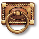 Ручка кольцо на подложке классика, античная бронза (2657.0046.001)