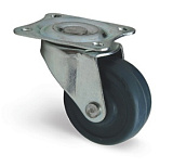 Мебельное колесо, D=38 мм, без стопора, резиновое черное (нагрузка 16 кг.) (KM-015038-GM-20)