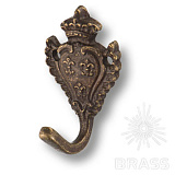 Крючок, выполен из латуни, цвет покрытия - античная бронза (152030o)