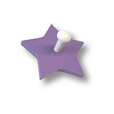 Вешалка деревянная в форме звезды, цвет сиреневый (909LI)