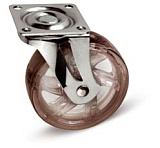 Мебельное колесо, D=75 мм, без стопора, силиконовое коричневое  (KM-B075MM-30)
