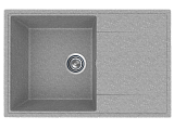 Мойка кухонная врезная из искусственного камня прямоугольная 735x475 мм, глубина 175 мм, цвет светло-серый матовый, без сифона (PR-M-735-03)