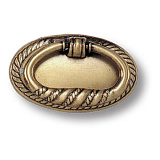 Ручка кольцо на подложке классика, старая бронза (02.0219.B)
