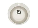 Мойка кухонная врезная из искусственного камня круглая Ø475 мм, глубина 170 мм, цвет белый камень матовый, без сифона (PR-M-475-01)